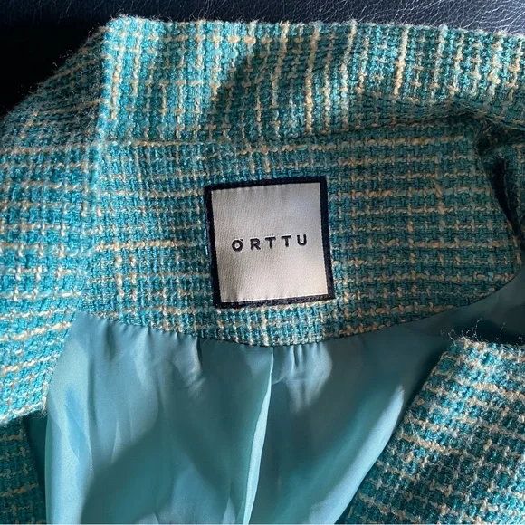 ORTTU Mint Green Textured Tweed Sport Coat - Picture 10 of 11
